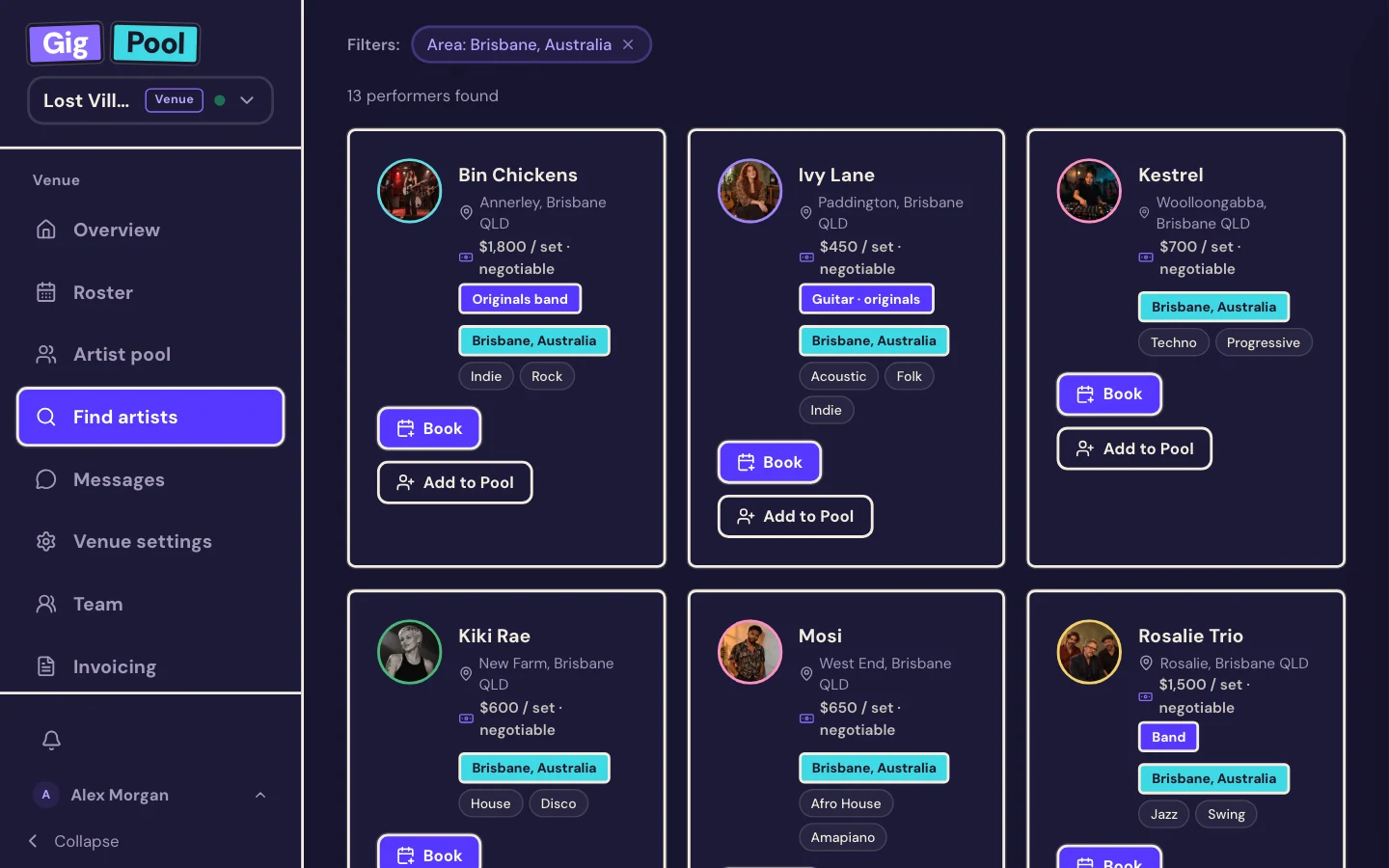 Brisbane Find artists results with musicians, genres and links to their profiles.